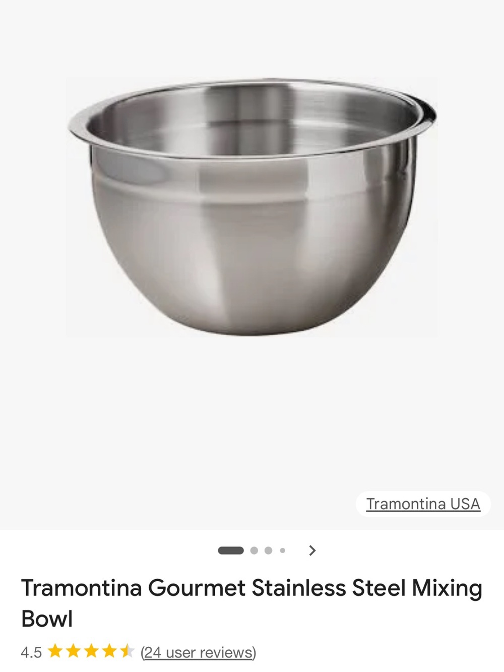Tramontina Stainless Steel Mixing Bowl